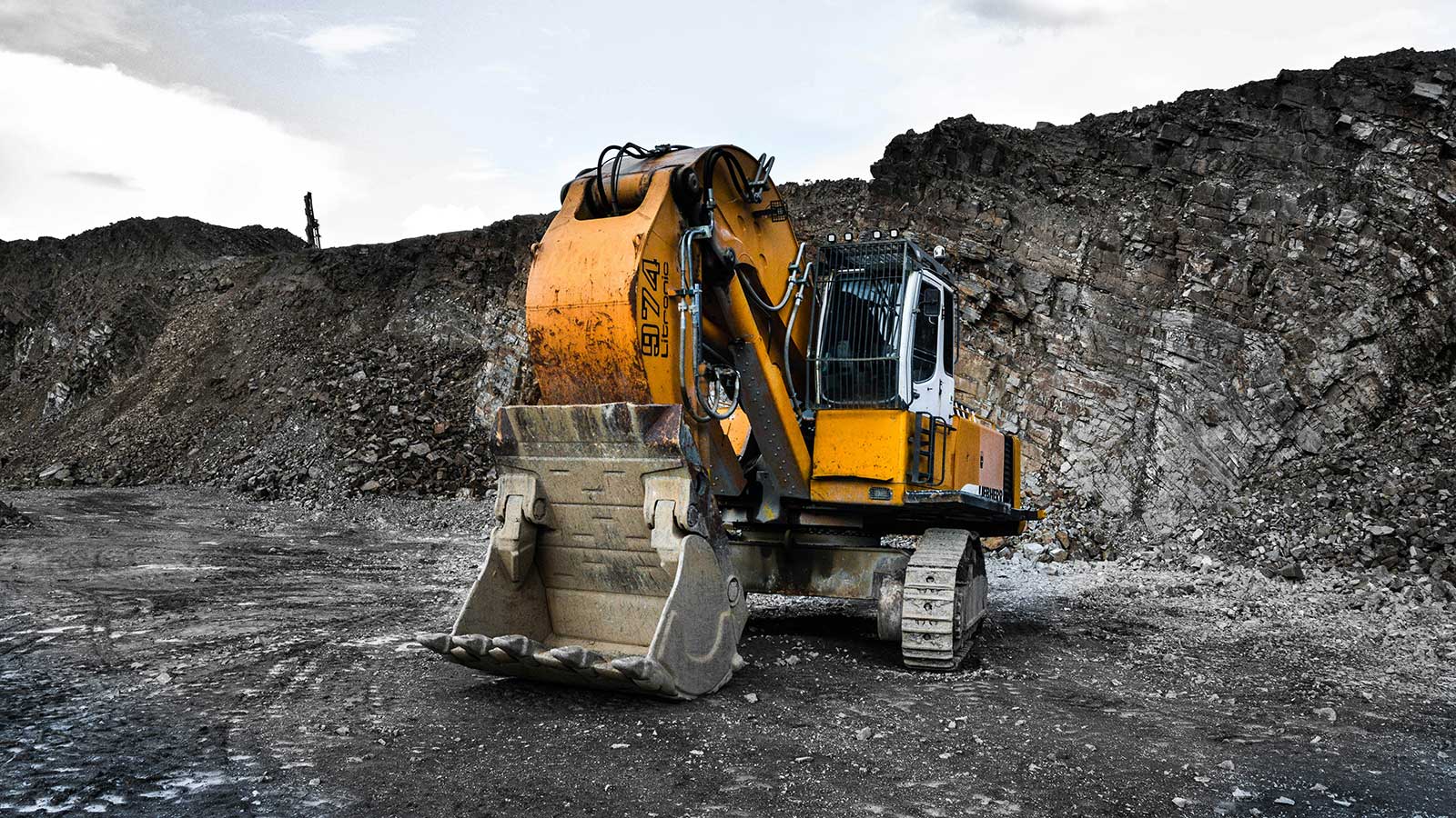 Construction site with an excavator