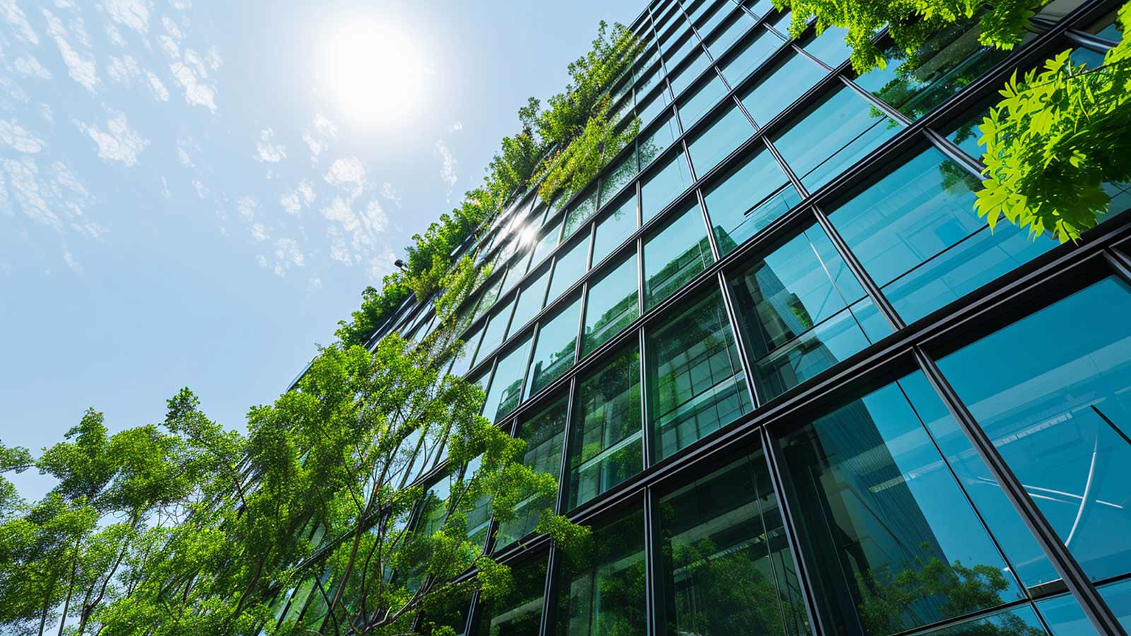 Sustainable green building. Eco-friendly building